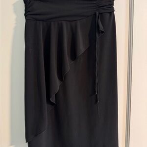 Amy Byer Black Asymmetrical Wrap Skirt